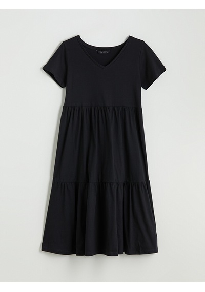 Lcw Comfort Siyah V Yaka Elbise