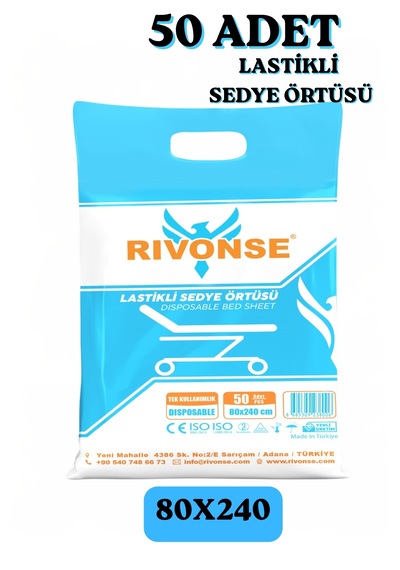 Yeni Nesil Beyaz Lastikli Sedye Örtüsü 80x240 50 Adet