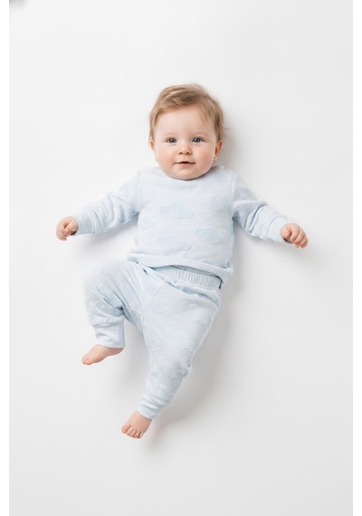 Tiffany Baby & Kids Puffy Cloudy Tasarımlı Pijama Takımı Mavi