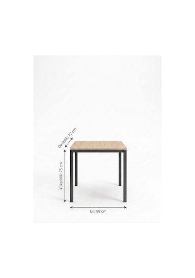 Modern Mutfak Masası 72x88 Cm Siyah Metal Ayaklı Meşe Tabla Kompakt Tasarım Modern Mutfak Masası 72x88 Cm Siyah Metal Ayaklı Meşe Tabla Kompakt Tasarım