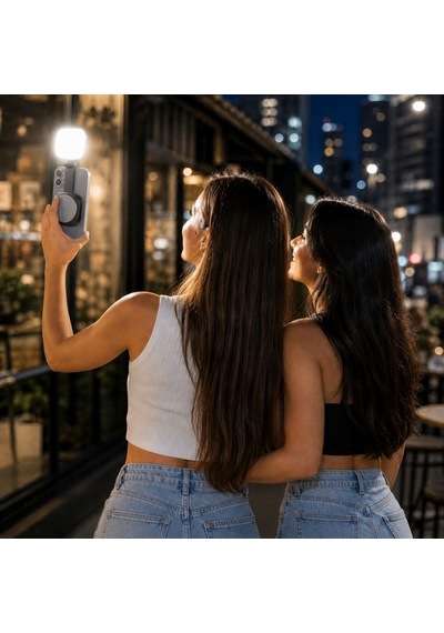 Buffer Çıkarılabilir Ayna Özellikli Manyetik Cep Telefonu Led Video Işığı, 5 Farklı Işık Modu Ve 5 Kademeli Işık Gücü A