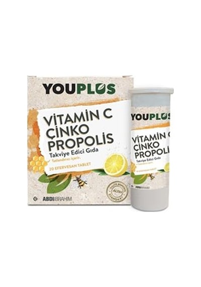 Youplus Vitamin C Çinko Propolis Efervesan Tablet Takviye Edici