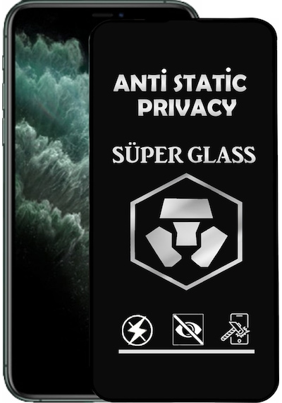 Apple Uyumlu   iPhone 11 Pro Max Tam Kaplayan Anti Statik Hayalet Süper Temperli Cam Ekran Koruyucu