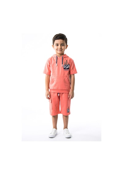 Xo Kids Erkek Çocuk Yazlık 2li Alt Üst Takım Tişort + Şort 2-7 Yaş 3222 Coral