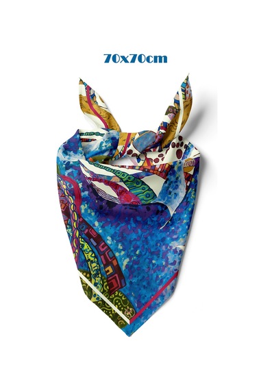 Masalsı Yele Desen 70 70cm Bandana/fular Çok Renkli