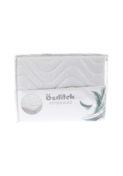 Beyaz Ranforce Fitted Çift Kişilik Alez 160x200+35 Turkuaz