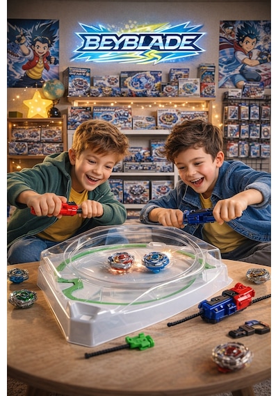 Beyblade X Battle Arena Uyumlu Thunder Gyro X 4 Adet Savaş Topu 2 Fırlatıcı 8 Parça Başlangıç Seti