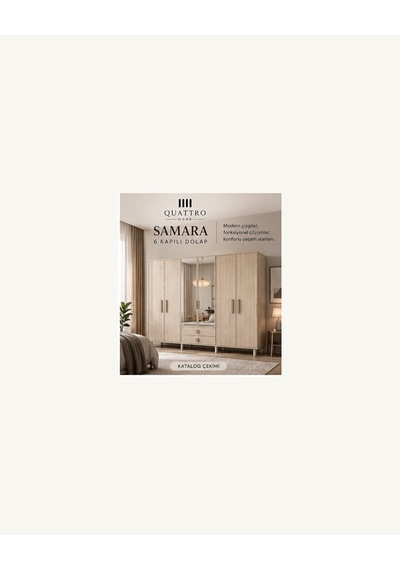 Samara 6 Kapaklı Dolap Krem