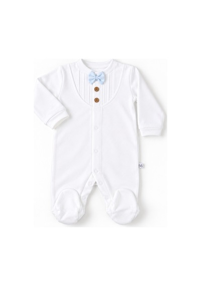 Babyhola Organik %100 Pamuk Kız Erkek Bebek Yenidoğan Tulum Zıbın Battaniye 8'li Set 0-3 Ay Hediyeli Mavi