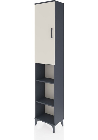 Arges Dolap 4 Raflı Tek Kapaklı Tek Askılı 44x30x221 Antrasit-aytaşı Antrasit