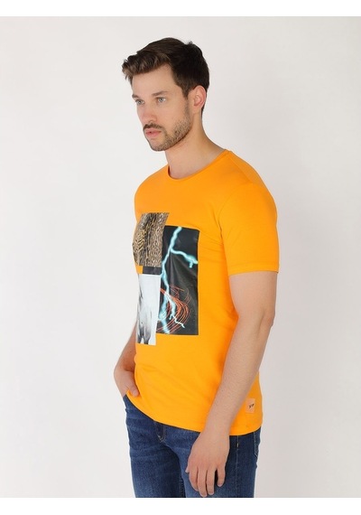 Roberto Cavalli Erkek Tshirt /M.Rob.0421.14020 - Turuncu