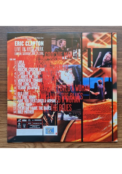 Eric Clapton Live In Hyde Park Laserdisc