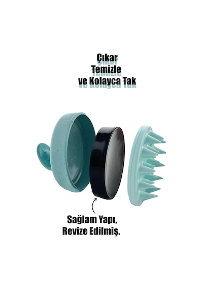 Slikon Saç Masaj Fırçası Şampuan Tarağı Mavi