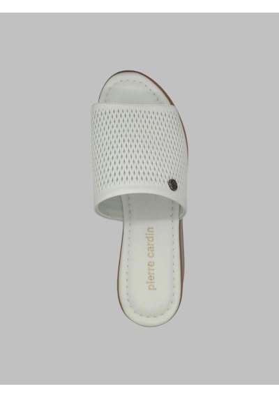 Pierre Cardin Pc-7354 Kadın Deri Terlik Beyaz