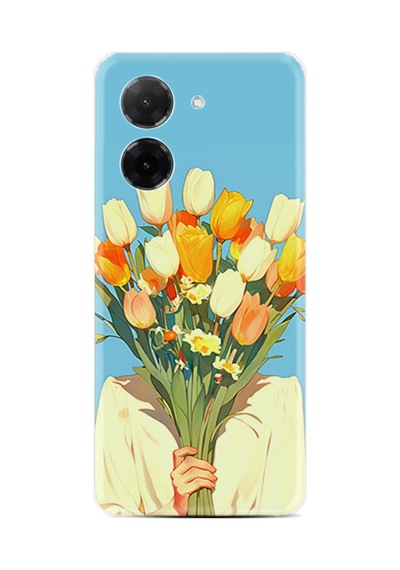 Xiaomi Redmi A5 Kılıf Limited Resimli Lale Buketiyle Kapatan Kadın 225