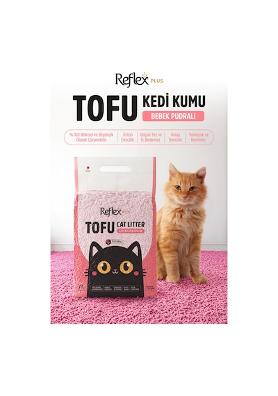 Plus Bebek Pudrası Kokulu Tofu Kedi Kumu 7l X 2 Adet
