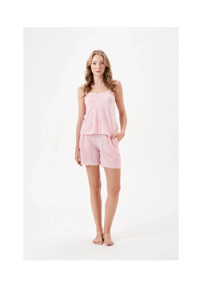 Angbutik Pjs 29029 Kadın İp Askılı Şort Takım PEMBE