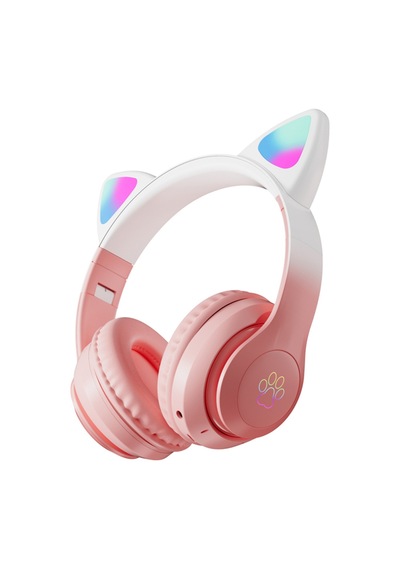 Kulak Üstü Bluetooh Kulaklık Rgb Işıklı Katlanabilir Stero Oyun Ve Müzik Kulaklığı Pembe - 605390252