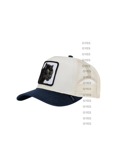 Caxis Spor Hayvan Figürlü Şapka Unisex Arkadan Ayarlanabilir Cap Lacivert Siperli Krem // Panter