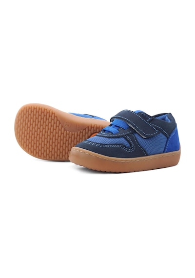 Rakerplus Bob Hakiki Deri Lacivert Mavi Barefoot Cırtlı Lastikli Bebek Sneaker Ayakkabı Lacivert