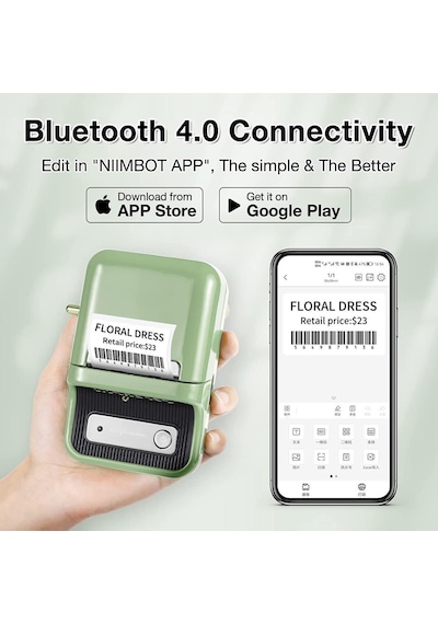Hallow NiiMbot B21 Kablosuz Taşınabilir Bluetooth Etiket Makinesi