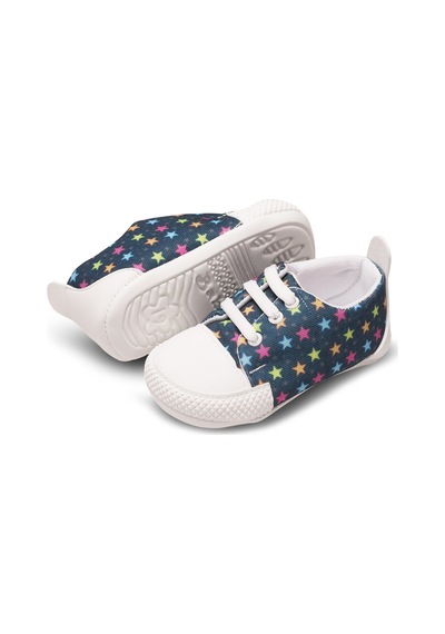 Yıldız Desenli Convers Bebek Patik Ayakkabı Mavi