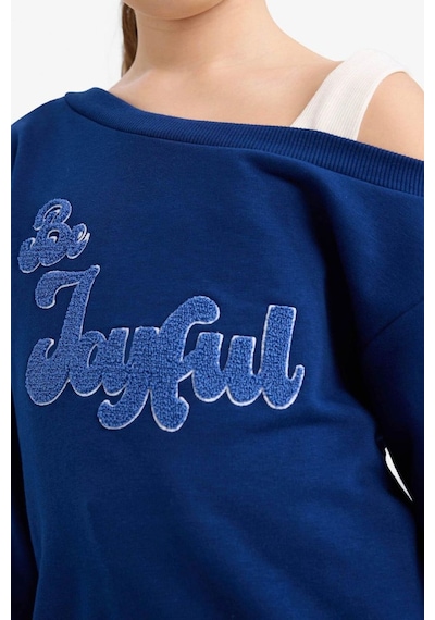 Defacto Kız Çocuk Carmen Yaka Sweatshirt G6827a826spnv42 Lacivert-nv42