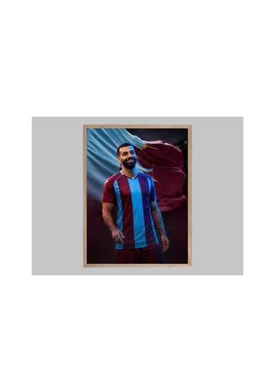 Poster Bordo Mavi Mohamed Salah Ahşap Çerçeveli Tablo Çok Renkli - 907820292 Çok Renkli