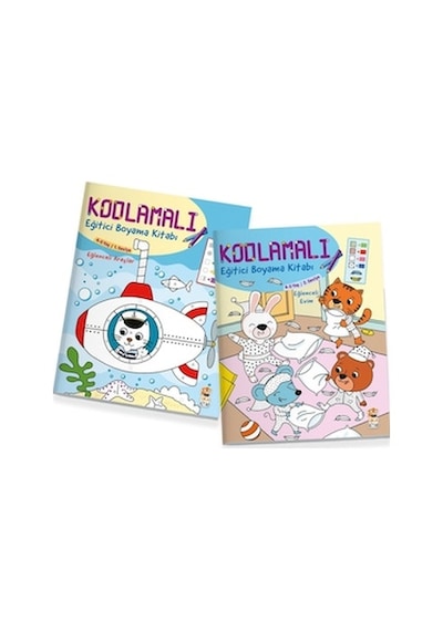 Sincap Kitap Kodlamalı Eğitici Boyama Seti 4-5 Yaş - 2 Kitap