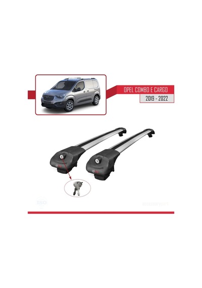 Opel Combo E Panelvan 2019-2022 Arası İle Uyumlu Ace-1 Ara Atkı Tavan Barı Gri