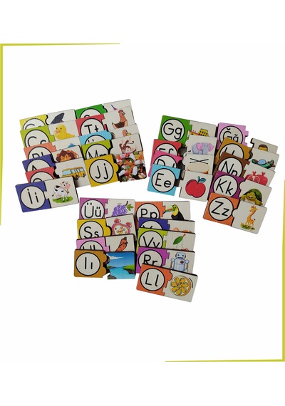 Ahşap Alfabe Puzzle 2 Parçalı