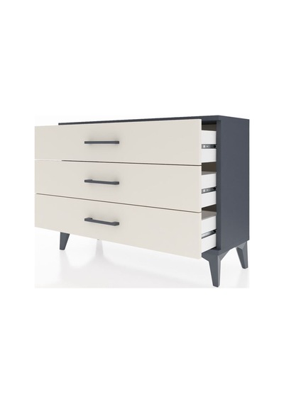 Arges Şifonyer 3 Çekmeceli 88x30x64 Antrasit-aytaşı Antrasit