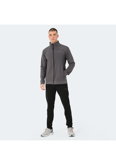 Slazenger OPRAH Erkek Fermuarlı Dik Yaka Cepli Koyu Gri Eşofman Takımı