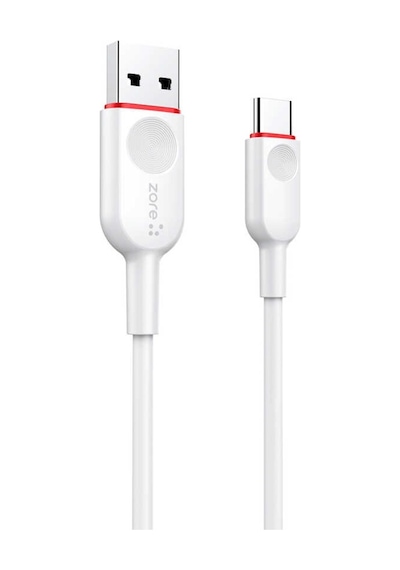 Vest Serisi V2 Type-C 2 In 1 2.4A Hızlı Şarj Seti-Beyaz