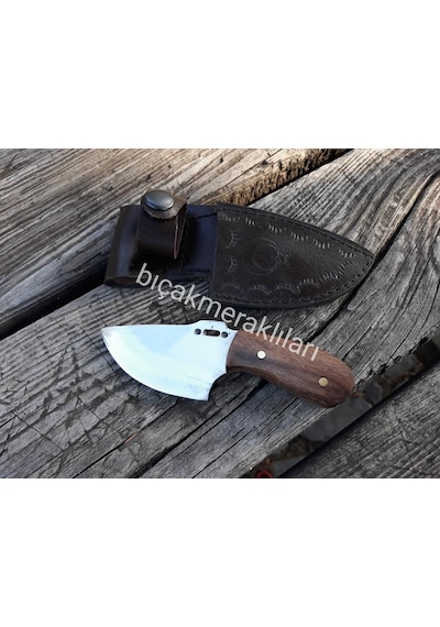 Mini Av Kamp Bıçağı-El İşçiliği 12 CM Toplam Boy Kök Ceviz Kahverengi
