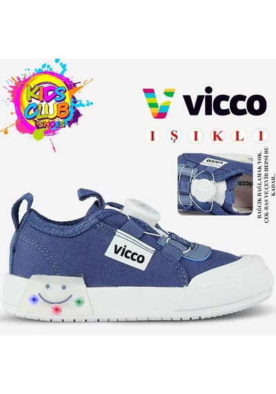 Vicco Sörf Işıklı Akıllı Bağcıklı Ortopedik Çocuk Spor Ayakkabı Çok Renkli