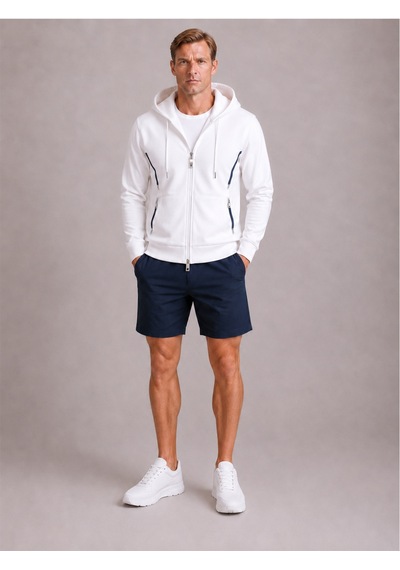 Xint Beyaz Pamuk Dokulu Regular Fit Sweatmont 350204