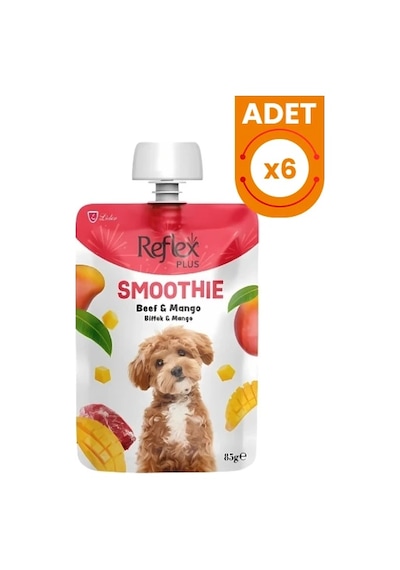 Reflex Plus Smoothie Biftekli Ve Mangolu Sıvı Yetişkin Köpek Ödül Maması 6 Adet 85 Gr