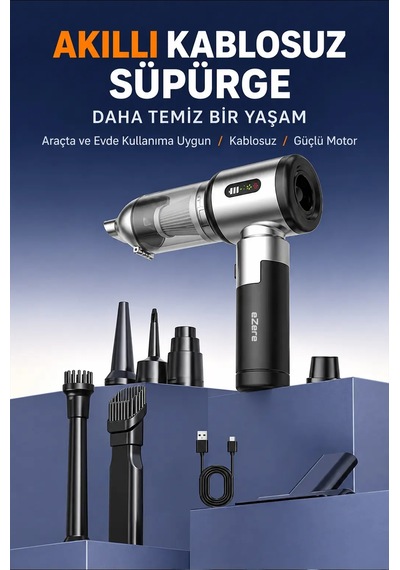 Northcity Ezere Duoforcevac 22000pa Güçlü Portatif Taşınabilir Vakumlu Kablosuz Üflemeli Mini Araç Süpürgesi- 5775