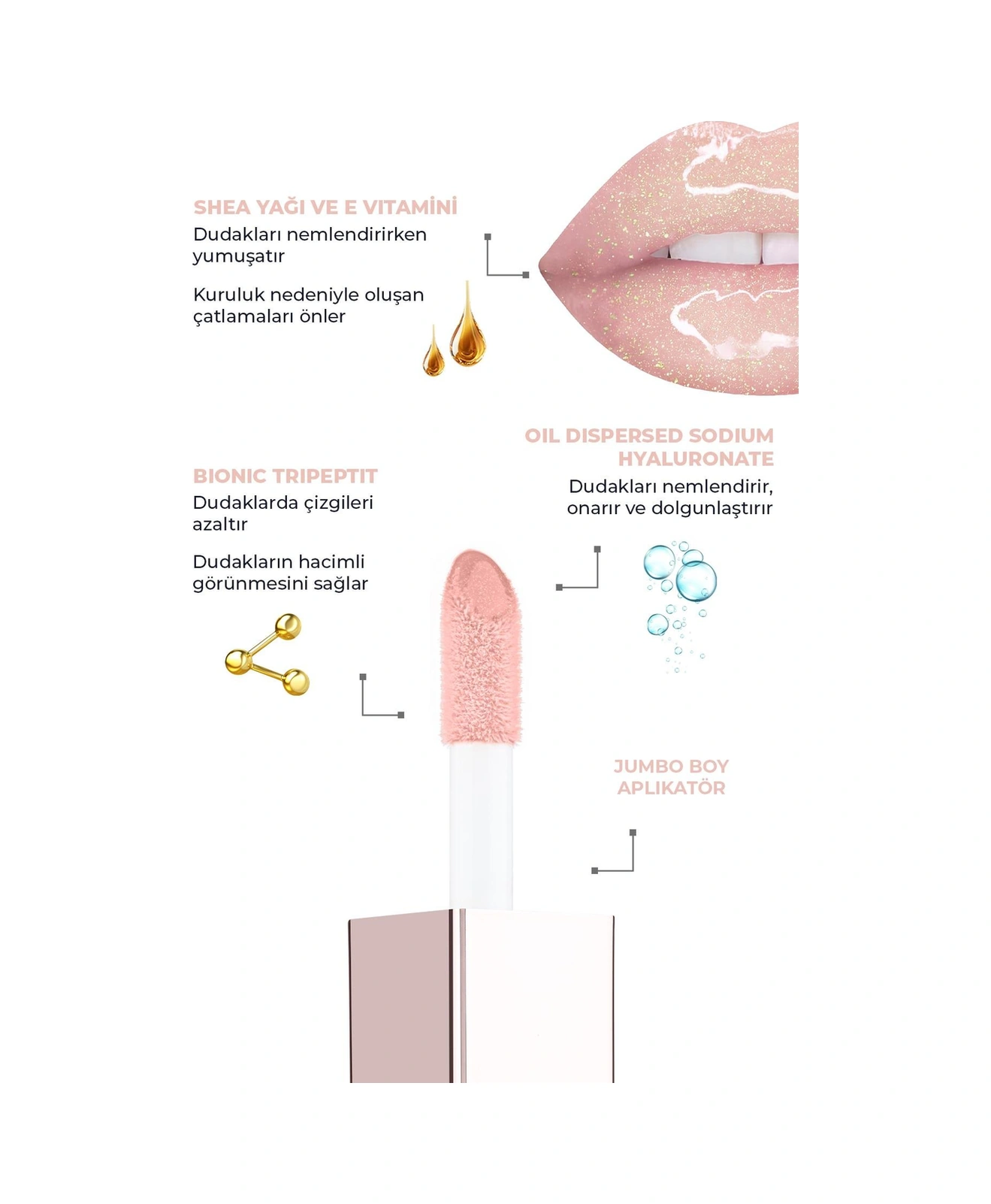 Alix Avien Maxivolumizer Lipgloss 205 Sweet Gleam Kalıcı Ve Nemlendirici Ruj Dolgunlaştırıcı Etki