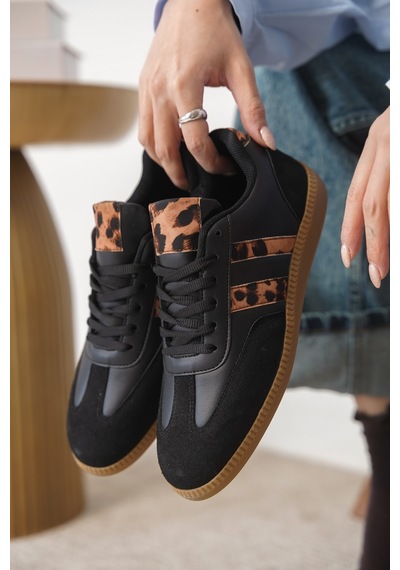 Daxtors Garantili Agnus Günlük Ortopedik Kadın Sneaker Spor Ayakkabı Siyah