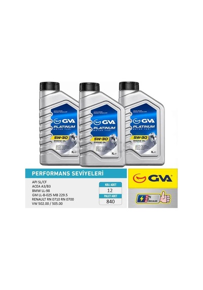 Motor Yağı 5w30 1 Lt Platınum Tam Sentetik Apı Sl / Cf 12 Adet