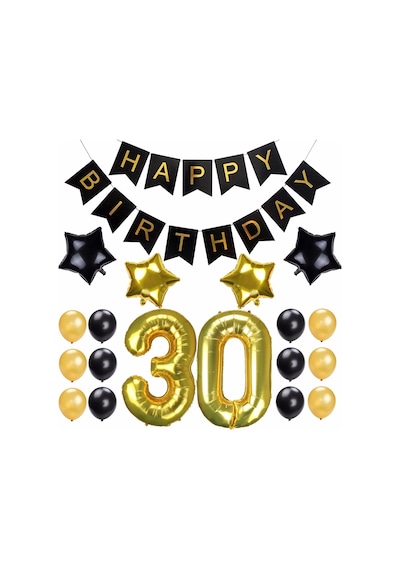 30 Yaş Yetişkin Parti Seti Gold 30 Yaş Doğum Günü Set