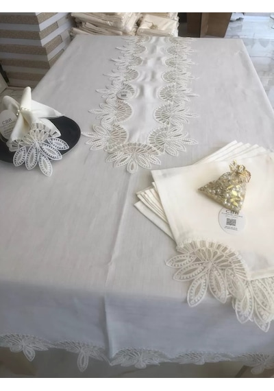 Sofra Takımı Lady Gardenya Keten Yemek Takımı 160x220 Masa Seti 12 Kişilik 26 Parça Runner Set Kreme Gold Çok Renkli Sofra Takımı Lady Gardenya Keten Yemek Takımı 160x220 Masa Seti 12 Kişilik 26 Parça Runner Set Kreme Gold Çok Renkli