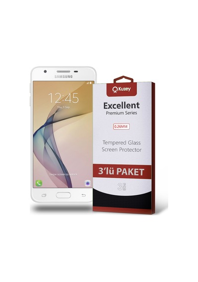 Samsung Galaxy J5 Prime ile Uyumlu Kırılmaz Cam Ekran Koruyucu Ekonomik 3'lü Paket