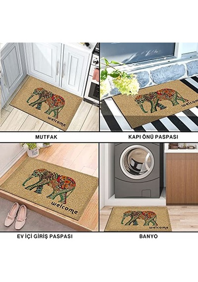 Monnhein Tasarımlı Dekoratif Kapı Önü Paspas, Dış Mekan/ev İçi/banyo/mutfak/yatak Odası/giriş Paspasları Re Çok Renkli