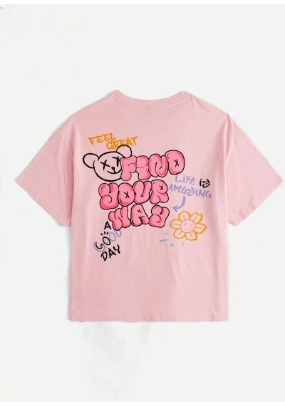 Noıssey Karikatür Ve Grafik Tasarım Oversize T-shirt Cartoon/letter Serisi Kod184 Pembe Noıssey Karikatür Ve Grafik Tasarım Oversize T-shirt Cartoon/letter Serisi Kod184 Pembe