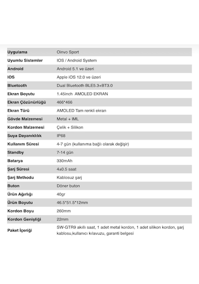 Sword Harmonia SW-GTR9 1.45" Akıllı Saat (Distribütör Garantili)