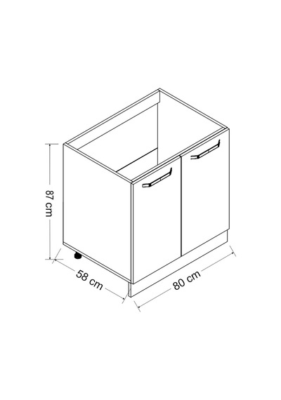 Minar 80 Cm Mutfak Dolabı Beyaz 80-b1-alt Modül