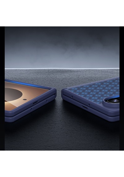 Galaxy Z Fold 8 Benks Armorpro Armorgrid Grand Combo Üçlü Aksesuar Seti Karbon Kapak + Film Mavi